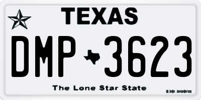 TX license plate DMP3623