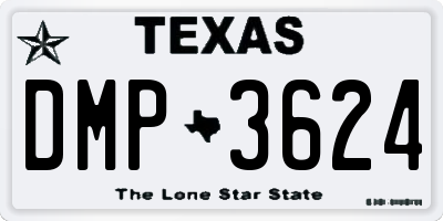 TX license plate DMP3624