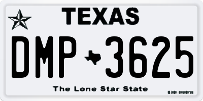 TX license plate DMP3625