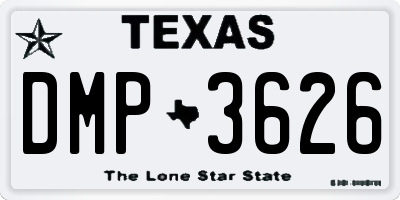 TX license plate DMP3626