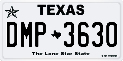 TX license plate DMP3630
