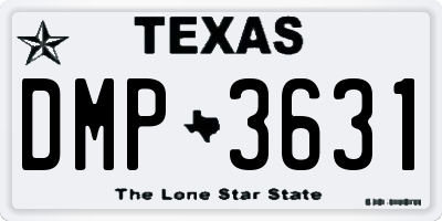 TX license plate DMP3631