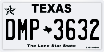 TX license plate DMP3632