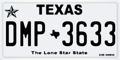 TX license plate DMP3633