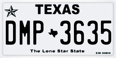 TX license plate DMP3635