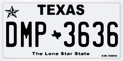 TX license plate DMP3636