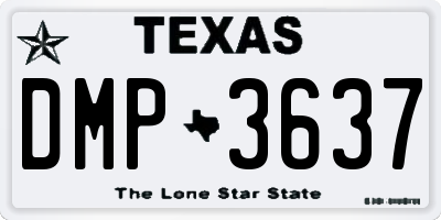 TX license plate DMP3637