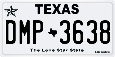 TX license plate DMP3638