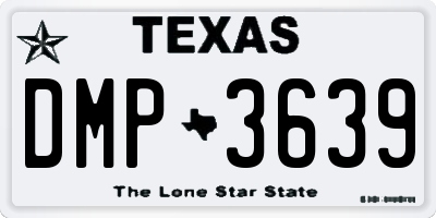 TX license plate DMP3639