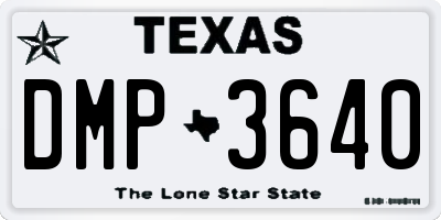 TX license plate DMP3640