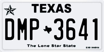 TX license plate DMP3641