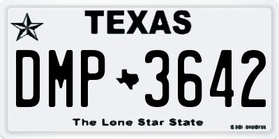 TX license plate DMP3642