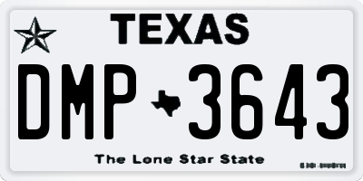TX license plate DMP3643