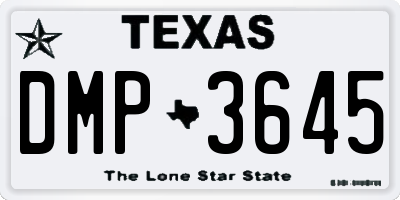 TX license plate DMP3645