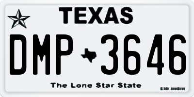 TX license plate DMP3646