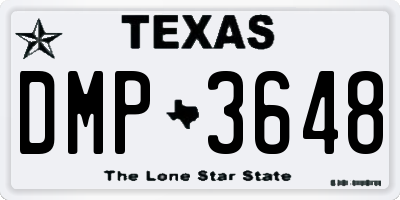 TX license plate DMP3648