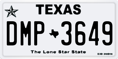 TX license plate DMP3649