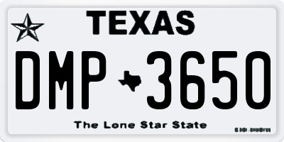 TX license plate DMP3650