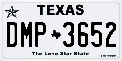TX license plate DMP3652