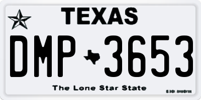 TX license plate DMP3653