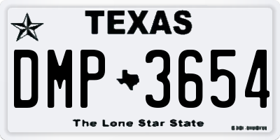 TX license plate DMP3654
