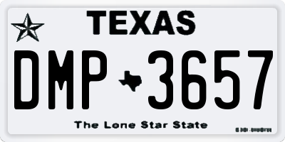 TX license plate DMP3657