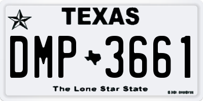 TX license plate DMP3661