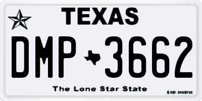TX license plate DMP3662