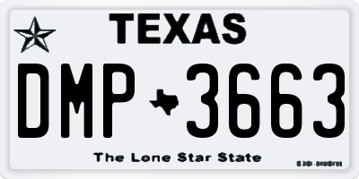 TX license plate DMP3663