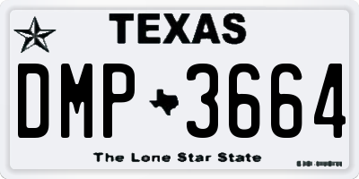 TX license plate DMP3664
