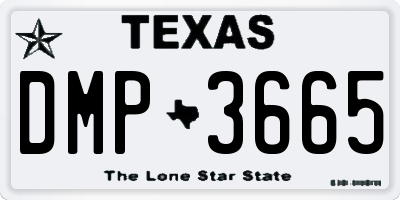 TX license plate DMP3665