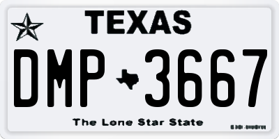 TX license plate DMP3667