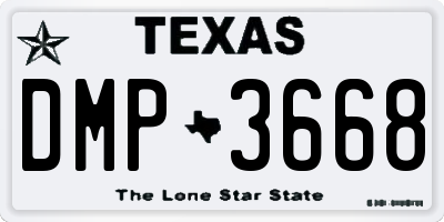 TX license plate DMP3668