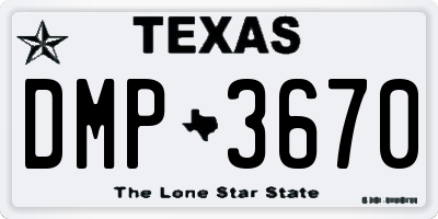 TX license plate DMP3670