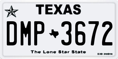 TX license plate DMP3672