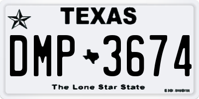 TX license plate DMP3674