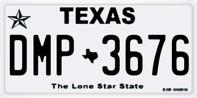 TX license plate DMP3676
