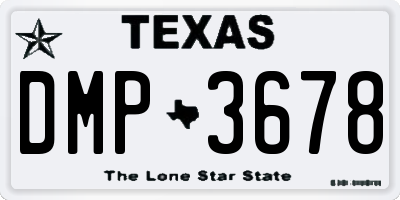 TX license plate DMP3678