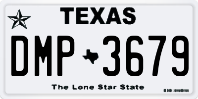 TX license plate DMP3679