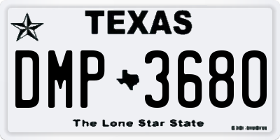 TX license plate DMP3680