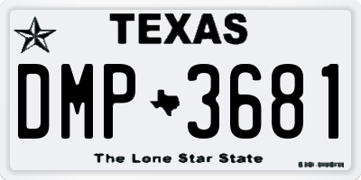 TX license plate DMP3681