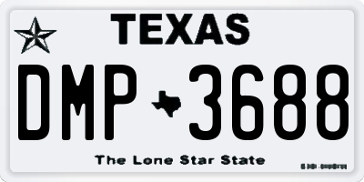 TX license plate DMP3688