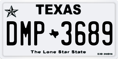 TX license plate DMP3689
