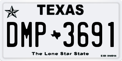 TX license plate DMP3691