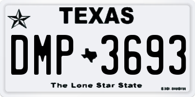 TX license plate DMP3693