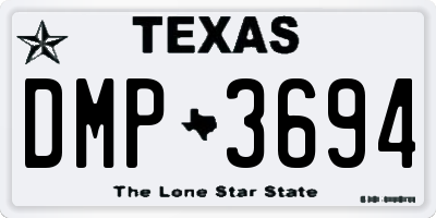 TX license plate DMP3694