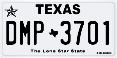 TX license plate DMP3701
