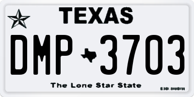 TX license plate DMP3703