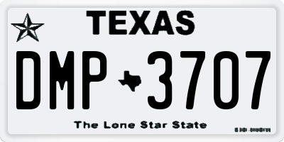 TX license plate DMP3707