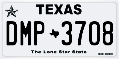 TX license plate DMP3708